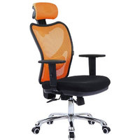 LSCING High-Back Comfortable Mesh Office Chair with Adjustable Headrest, Armrest and Lumbar Support, Orange