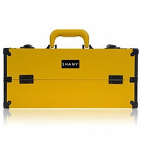 SHANY Modern Pro Slim Cosmetics Train Case Makeup Organizer with Brush Holder and Lock, Chamomile Yellow by SHANY Cosmetics