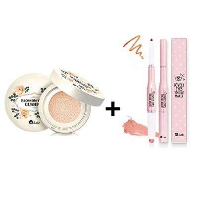 W.lab Blossom White Cushion 15g / #23 Blossom Beige + W.Lab Lovely Eyes Volume Maker Bronzer and Highlighter Stick for Eyes