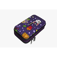 Centurion Universal Travel Pouch Hard Case for Cosmetics and Accessories (Bunny Cupcake Dots / Purple)