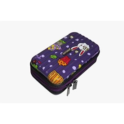 Centurion Universal Travel Pouch Hard Case for Cosmetics and Accessories (Bunny Cupcake Dots / Purple)