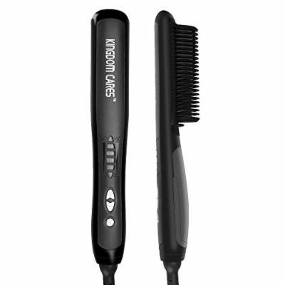 Valentines Gift KINGDOMBEAUTY Hair Straightening Brush Hair Straightener Silky Frizz-free Portable Ceramic Heating Straightening Irons Brush Anti Scald, Static Detangling Hot-Air Electric Hair Brush