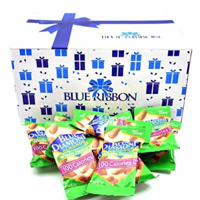 Blue Diamond Almonds, Whole Natural 100 Calories Per Bag, Pack of 100 - (Each 0.625 Oz - 18g) by Blue Ribbon