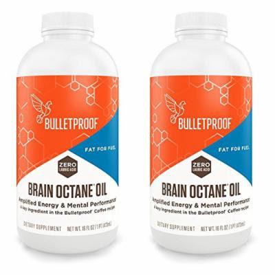 Bulletproof Brain Octane Oil - 16oz (2 Pack) + 1oz Uben Disposable Plastic Measuring Cups,100 Count