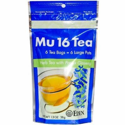 Eden Foods Mu 16 Tea with Panax Ginseng -- 6 Tea Bags by Eden