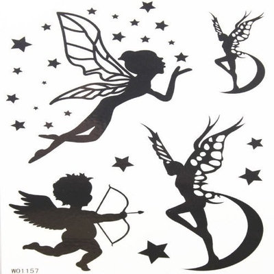 GGSELL Baby angel and butterfly angel temporary tattoos with star and moon