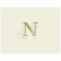 JAM Paper Card Sets, Initial Foldover Set with Natural Cards, Elegant Gold