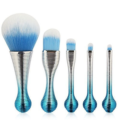 Fineser 5 Pieces Screw Thread Makeup Brushes Set Cosmetics Foundation Blending Blush Eyeliner Eye Shadow Face Powder Brush Beauty Brushes Tool