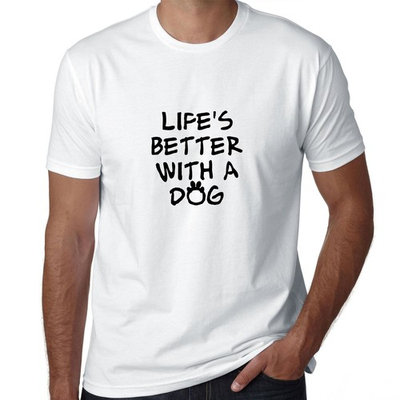 Life's Better with a Dog - Dog Lover Paw Print Men's T-Shirt
