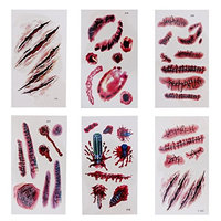 HEALIFTY 6 Sheets Halloween Tattoo Sticker for Party Cosplay Costume Easy to Apply and Long Lasting for Women Men Kids