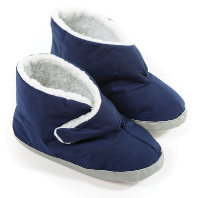 Men's Diabetic Relief Navy Slippers, Large, Navy