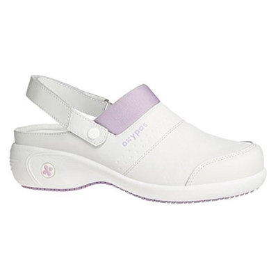 Oxypas Sandy, Fashionable Leather Nursing Clog with Heel, Coolmax® Lining, Anit Slip Sole, Antistatic, Removable Insole. Suitable for Healthcare professionals & Nurses and caregivers