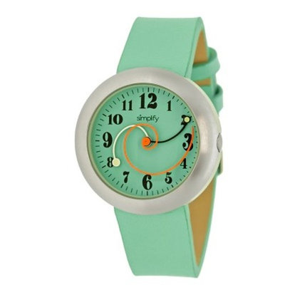 Simplify The 2700 Women's Spiral Hands Leather Strap Watch