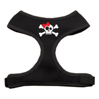 Skull Bow Screen Print Soft Mesh Harness Black Small