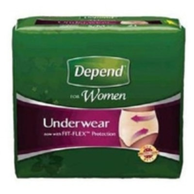 Depend Women's Moderate Absorbency Underwear Extra-LG, 48-64 Inch-Pack of 17