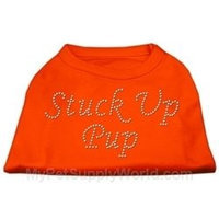 Ahi Stuck Up Pup Rhinestone Shirts Orange XS (8)