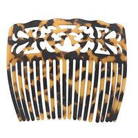 Samoan Hawaiian Designed Carved Faux Turtle Shell Comb