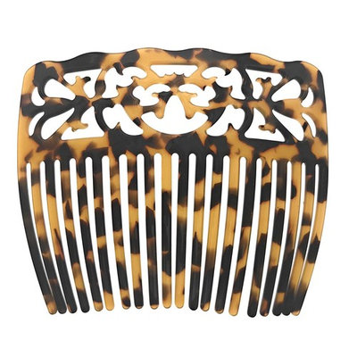 Samoan Hawaiian Designed Carved Faux Turtle Shell Comb