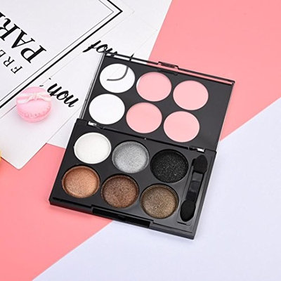 6 Colors Flame Shimmer Eye Shadow Palette,YOYORI Silk Satin Shine 6 Color Pearl Eye Shadow Smoke Makeup Nude Makeup Earth Color Makeup