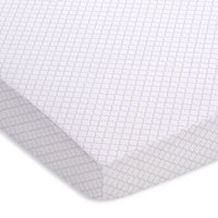 Fitted Crib Sheet - Moroccan Design - White & Lavender (Purple)