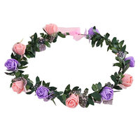 Gilroy Bohemian Rose Flower Crown Headband Bridal Wedding Hair Garland Wreath Headdress