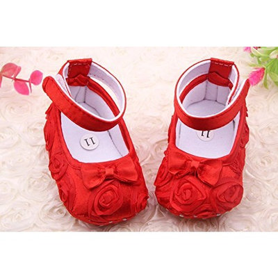 Flyyfree Cute Newborn Baby Girl First Walking Shoes 11cm Red