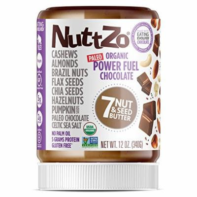 Nuttzo Organic Smooth Chocolate Power Fuel Seven Nut and Seed Butter, 12 Oz (4 Pack)