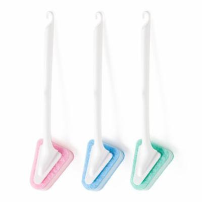 OUTAD Bathroom Brush Long Handle Multifunctional Triangular Sponge Brush Usuful Brush Cleaner 5 Pcs Replacement Cloth Kitchen Bathroom Toilet Cleaning Tool