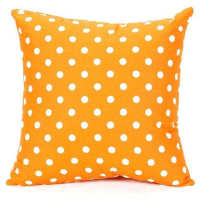 Small Polka Dot Plush Pillow Tangerine/White Large