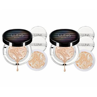 Luna Essence Water Pact EX x 2ea ( 2 pieces) SPF 35 PA++ with 2 Refill+ 4 Puffs ( Essence 70%). Made in Korea (#23 Medium Beige ( 2 ea ))
