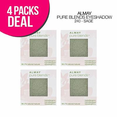 4-PACK ! Almay Pure Blends Eyeshadow, 5 Options, Natural Blends Eyeshadow (240-Sage)