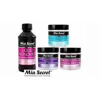 MIA SECRET 4 oz LIQUID MONOMER + Acrylic Powder 2 oz Pink , Clear & White - Made in USA