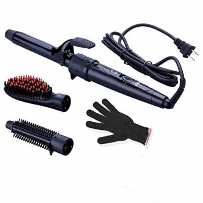 3 in 1 Curling Wand,Accessorize Hair Curlers Brush With Interchangeable Hair Straightening Hot Brush Hair Roller Iron Barrel Heat Protective Glove,Ceramic Hair Curler Set