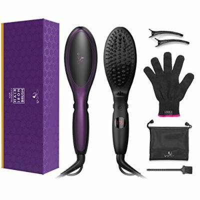 USpicy Hair Straightening Brush with Negative Ions Technology And Slide Temperature Control (Heats up Fast, Auto-Lock Function & Auto-Shut-Off Function, Innovative Bristle Design)
