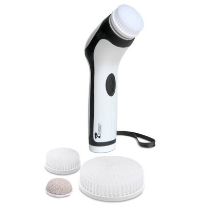 Skin Cleansing System Facial Brush & Body Care Kit for Women & Men. Includes 4 different heads - Large Body Brush, Soft Face Brush, Regular Face Brush and Pumice Stone. Water-Resistant.