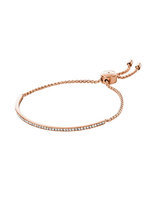 Michael Kors Rose Gold-Tone Crystal Bar Slide Bracelet
