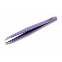 Rubis Tweezers Slanted Tip Stainless Steel Satin Mauve