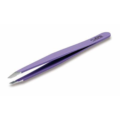 Rubis Tweezers Slanted Tip Stainless Steel Satin Mauve