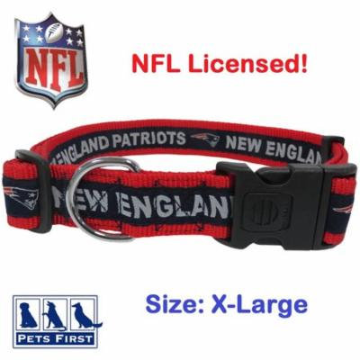 NFL New England Patriots Strong, Durable, Heavy-Duty Dog Collar, Officially Licensed