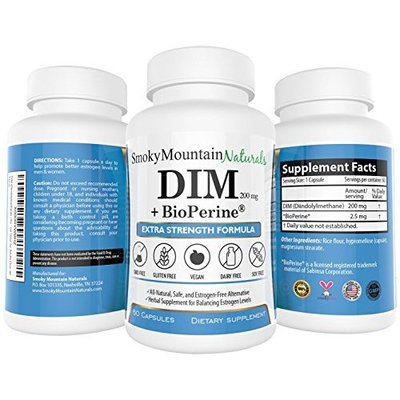 DIM 250mg Plus 3mg BioPerine, 50 IU Vitamin E, and 60mg Vitamin C (2 months supply). Promotes Beneficial Estrogen Metabolism. Vegan, Soy-Free, Dairy-Free, GMO-Free, and Made with Veggie Capsules