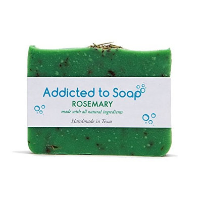 Addicted to Soap – Old Fashioned Natural Shampoo Bar 5 Ounces Eco-Friendly Solid Bar Shampoo for Men & Women Organic Coconut Oil Sulfate Free Leaves Hair Shiney Soft (Rosemary Shampoo Bar)