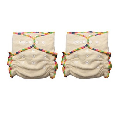 Thx (2 Pack) Hemp/Organic Cotton Heavy Wetter Baby One Size Fitted Cloth Diaper, 2 Inserts