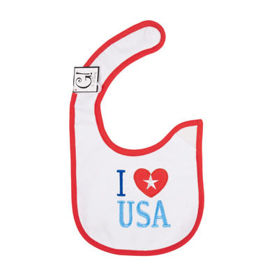 Dollaritemdirect BABY BIB I LOVE USA 12.5 X 8 COTTON, Case Pack of 144