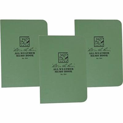 Rite in the Rain 954 Green Tactical Memo Book Field-Flex 5-Inch x 3 1/2-Inch -3 Pack