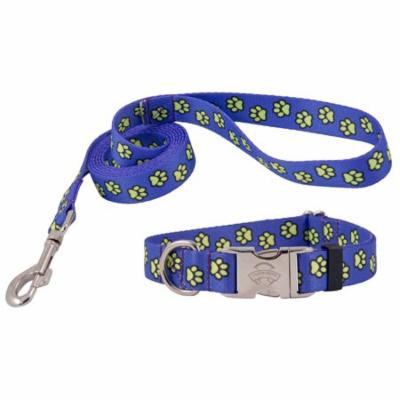 Country Brook Design® Blue Busy Paws Premium Collar & Leash