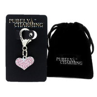 PURELY CHARMING Pet Collar Charm with Handset Swarovski Crystals - Puffed Heart