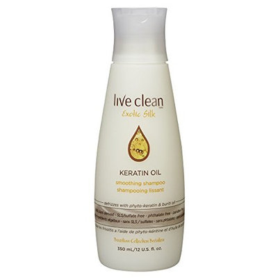 Live Clean Shampoo - 12 Oz (350ml) (Exotic Silk Keratin Oil Smoothing Shampoo)
