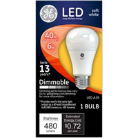 General Electric 67500 Dimmable LED Light Bulb - 6 watt/40 watt ~ Soft White