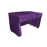 LA Linen TCbridal-OB-fit-48x30x30-PurpleB23 Open Back Fitted Bridal Satin Classroom Tablecloth Purple - 48 x 30 x 30 in.