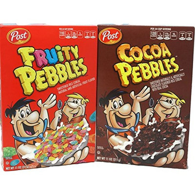 Variety Pack - Post Fruity Pebbles Cereal (11 oz) - Original, Cocoa